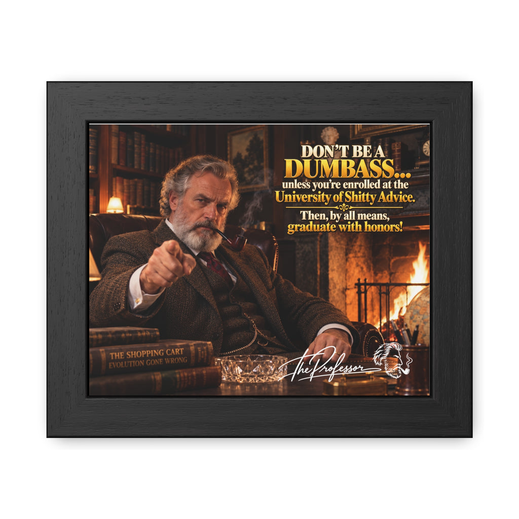 Don't Be a Dumbass – The Professor's Framed Wall Art