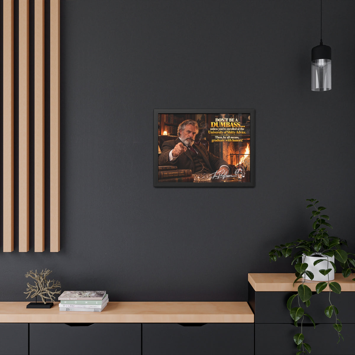 Don't Be a Dumbass – The Professor's Framed Wall Art