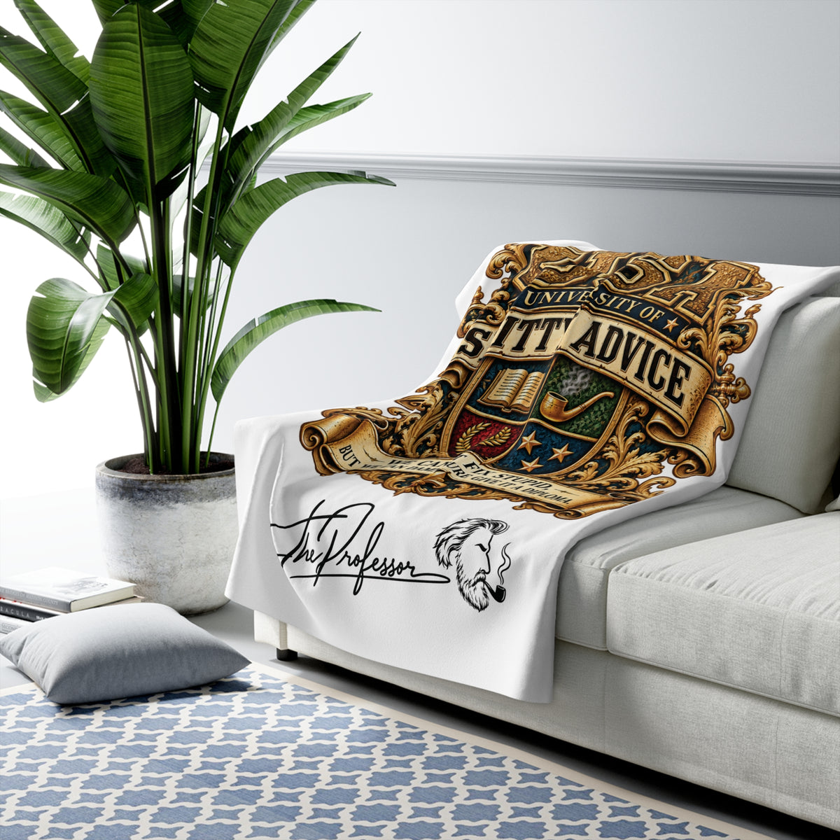USA — University of Shitty Advice Signature Sherpa Fleece Blanket