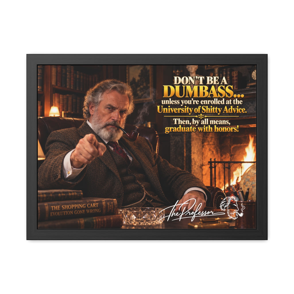 Don't Be a Dumbass – The Professor's Framed Wall Art