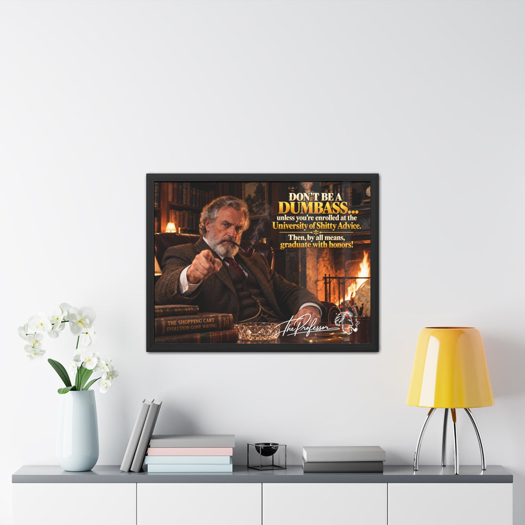 Don't Be a Dumbass – The Professor's Framed Wall Art