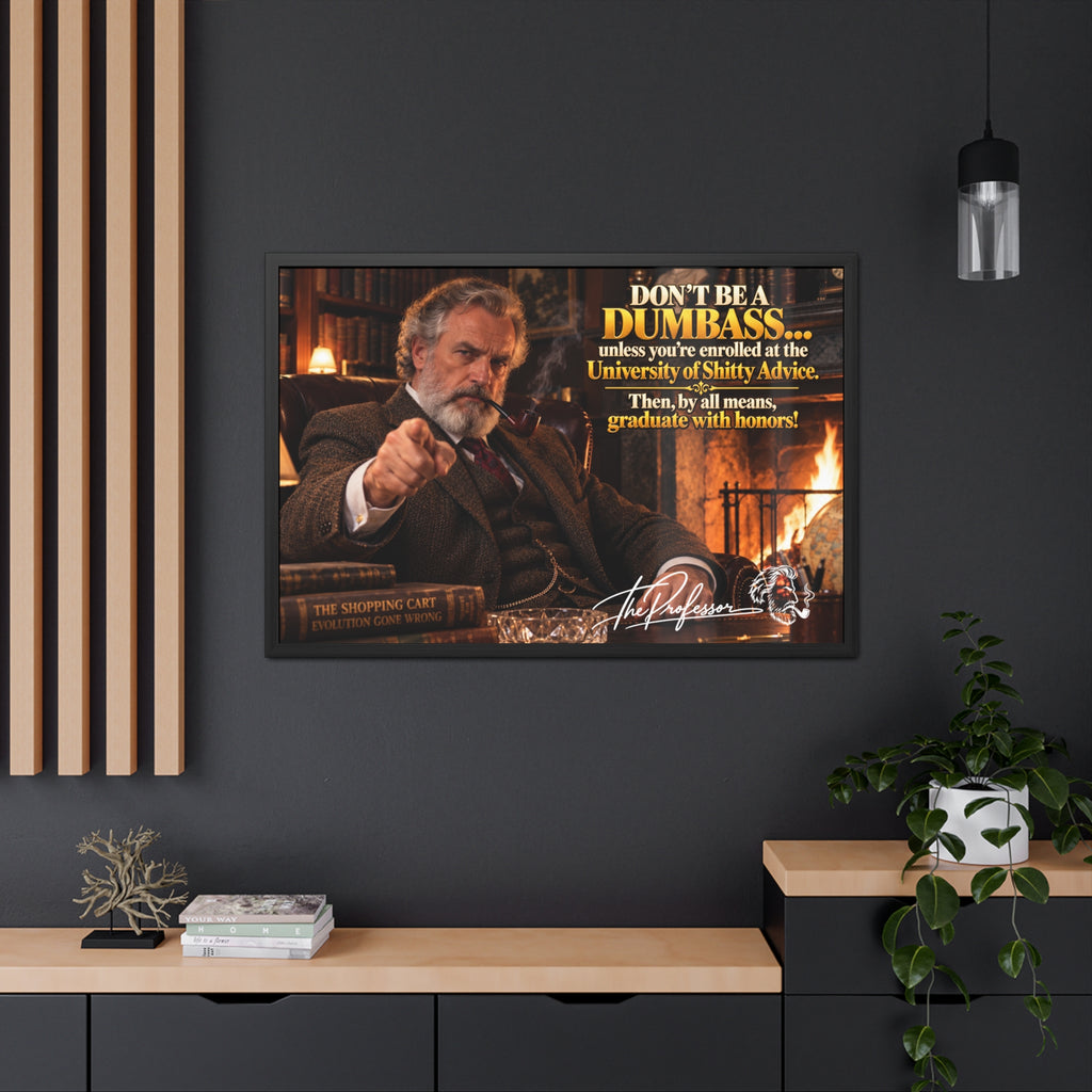 Don't Be a Dumbass – The Professor's Framed Wall Art