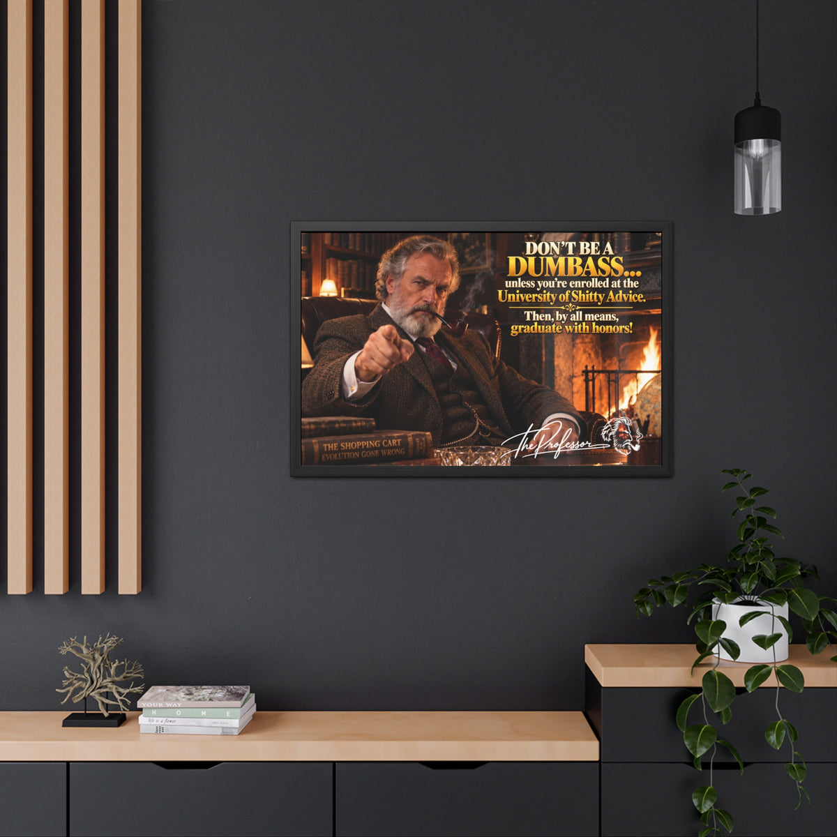 Don't Be a Dumbass – The Professor's Framed Wall Art