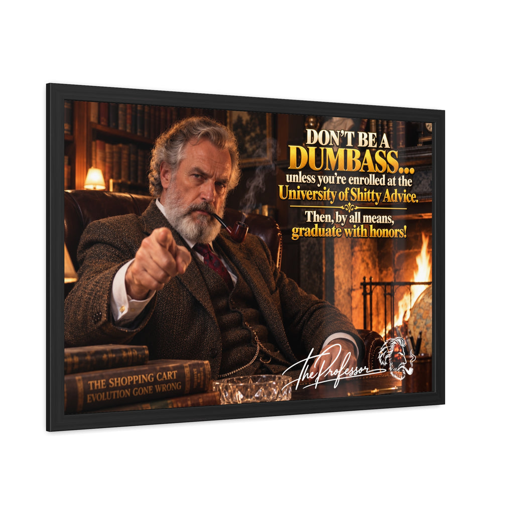 Don't Be a Dumbass – The Professor's Framed Wall Art