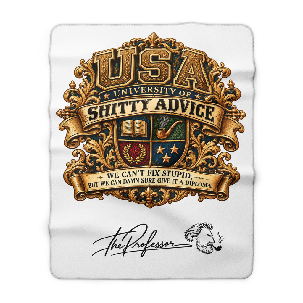 USA — University of Shitty Advice Signature Sherpa Fleece Blanket