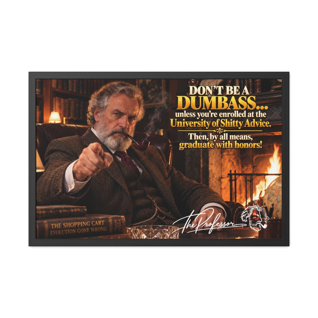 Don't Be a Dumbass – The Professor's Framed Wall Art